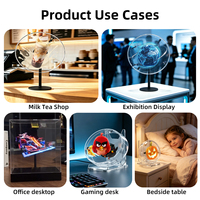 Ventilateur holographique 3D de bureau intérieur, haut-parleur Bluetooth rechargeable, ultra HD, portable, logo personnalisé OEM, cadeau promotionnel pour entreprise