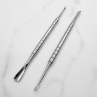 Pousse-cuticules double tête en acier inoxydable pour manucure et soin des ongles, élimination des peaux mortes, personnalisable