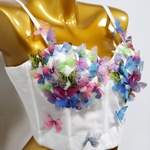 BL29 Cute Women Beach Party <strong>Corsets</strong> for Women Sexy Beauty Back Padded Bra 3D Butterfly Crystal Decor Bustier <strong>Tops</strong> - Product Image 2