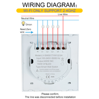 Interruptor Táctil Inteligente WiFi LangYeao, Compatible con Apple Siri HomeKit, Alexa, Google Home, Control por Voz, Panel de Vidrio