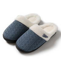 Chaussons d'intérieur et d'extérieur en fourrure douce et chaude pour femmes, antidérapants, confortables, tricotés, à enfiler