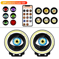 Ampoule de phare antibrouillard LED universelle, lampes décoratives, lumière LED Demon Eye 12V COB DRL, feux de conduite, yeux d'ange 3,5 pouces, phare antibrouillard de voiture