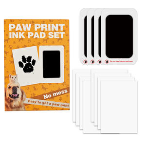 Kit de Almohadilla de Tinta Clásica Cuadrada Negra para Huellas de Patas de Mascotas (Gatos, Perros, Patos) con Fecha de Cumpleaños y Recuerdo Conmemorativo - Product Image 5