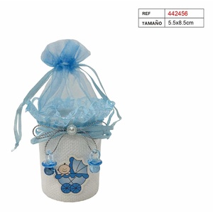 Bolsita de Regalo Carrito Celeste 5.5x8.5cm Para Bebé Niño - Product Image 3