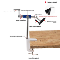 360 °   Étau de montage rotatif pour la fabrication de mouches et kit d'outils, étau d'établi en acier inoxydable pour la création de leurres et de mouches à truite DIY