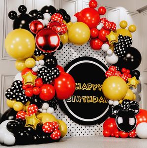 Kit de Arco de Globos Rojo, Negro y Amarillo TODO <span class=keywords><strong>EN</strong></span> UNO con Estrellas Doradas de REGALO para Decoraciones de Fiestas de Cumpleaños de Dibujos Animados, Globos de Diferentes Tamaños - Product Image 5