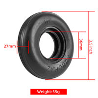 Roue de rechange pour avion RC ZYHOBBY, diamètre intérieur 36 mm, roue en mousse à rainures pour train d'atterrissage