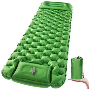 Factory Supply Camping Sleeping Pad Ultralight Camping Mat with Pillow Built-in Foot Pump Inflatable Sleeping Pads - Product Image 1