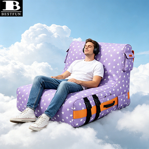 Canapé gonflable à double chambre d'air, chaise longue stable avec housse en tissu résistant à l'eau pour intérieur, extérieur, patio, piscine - Product Image 1