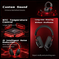 Casque sans fil flambant neuf, design ergonomique ultra-léger, casque de jeu avec microphones