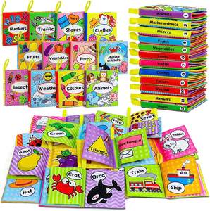 Giocattoli educativi all'ingrosso lavabile Baby Bath Touch Cloth Book stimolazione sensoriale libri di abbigliamento per bambini appena nati - Product Image 2
