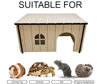 Maison pour animaux de compagnie en bois parfaite 33x16x24cm pour cochons d'Inde lapins rats hérissons pygmées boîte de nidification rapide pour animaux animaux de compagnie meubles