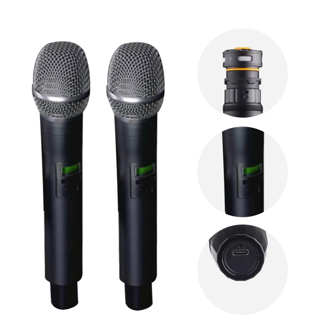 Digital UHF Cordless Wireless Handheld Microphone System for Singing Conference Speeches for Karaoke and Other Events