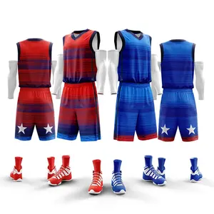 Maillot personnalisé Vêtements de sport à impression sublimée Uniforme de basket-ball Maillot de basket-ball à design sublimé pour hommes