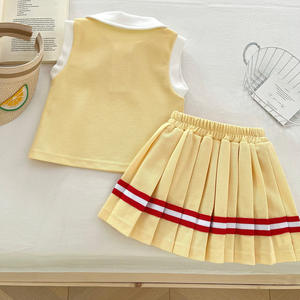 Nouvelle collection 2025 : Ensemble robe polo style coréen pour filles, motif lapin de dessin animé, style collège, pour <span class=keywords><strong>sœur</strong></span> et bébé 17272-17273 - Product Image 5