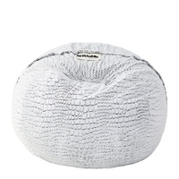 2021 gros pierre fourrure énorme pouf rond Morden pouf housse de siège personnalisé en gros mousse rembourrée chaise longue