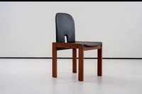 Chaise de salle à manger moderne en cuir, chaise d'appoint en bois massif avec pieds épais pour restaurant, hôtel et maison