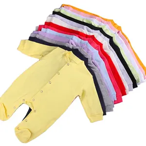 주문 유기 아기 onesie 의류 유아 의류 일반 rompers 소프트 베이비 100% 코튼 라운드 넥 잠옷