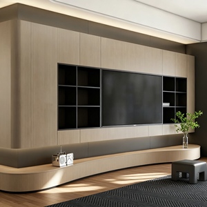 Meuble <span class=keywords><strong>TV</strong></span> moderne en bois clair avec espace de rangement - Excellent mobilier de salon - Product Image 2