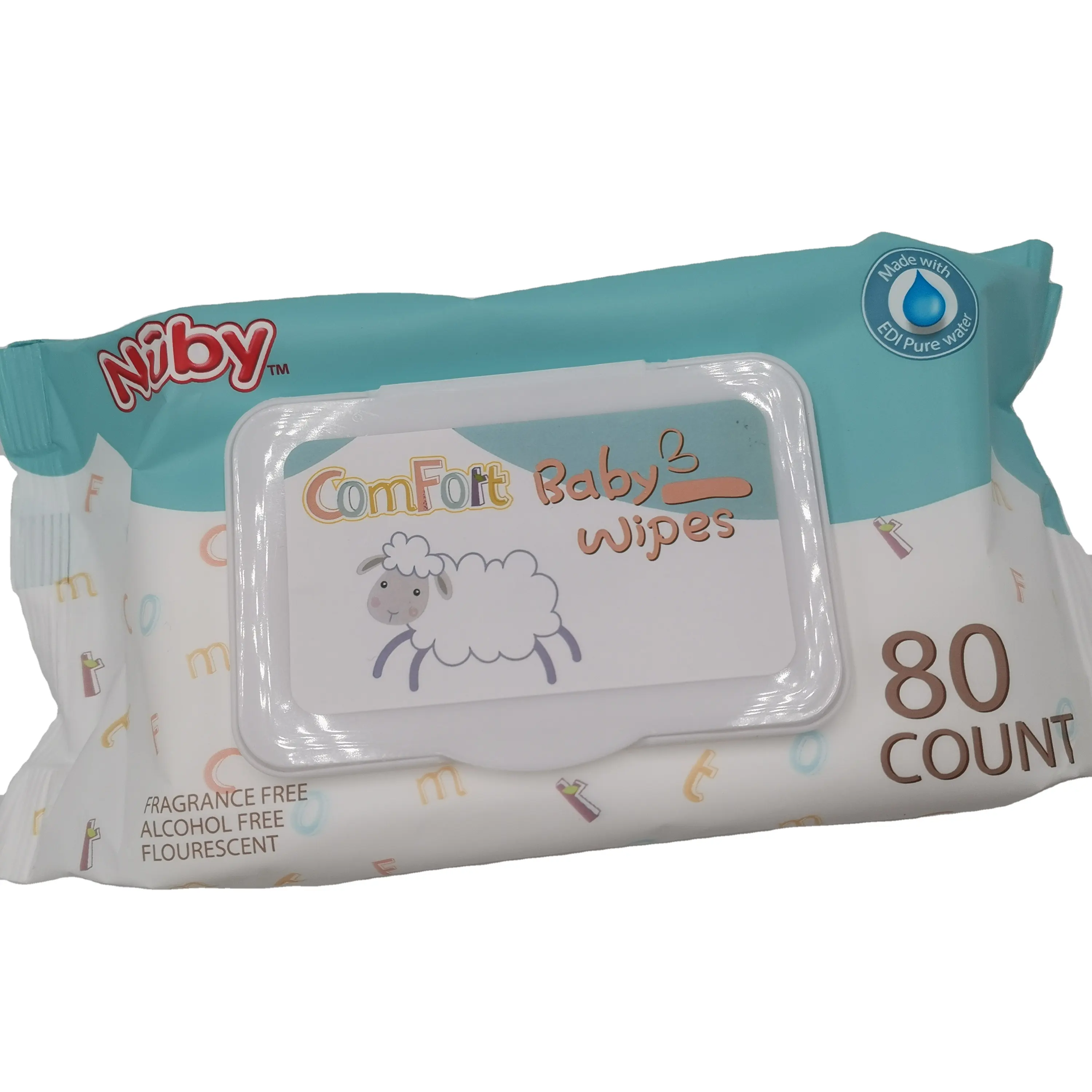 Wholesale 80pcs Unscented Natural Baby's Wet Wipes For Babies