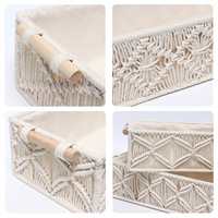Ensemble de 3 boîtes de rangement en corde de coton tressée, style nordique, empilables, pour cosmétiques