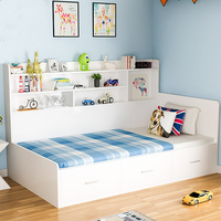 Ensemble de lit de rangement multifonctionnel moderne et personnalisable pour chambre à coucher, en bois de pin écologique, design durable et assemblage facile