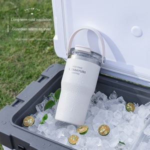 Vaso de Acero Inoxidable con Aislamiento al Vacío de Gran Capacidad, para Fitness, Viajes, Doble Uso, con Asa Suave y Pajita, para Agua, para Hombres y Mujeres, para Coche, para Hielo - Product Image 2