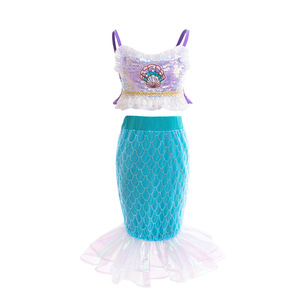 Nuevo Vestido de Princesa Sirena con Lentejuelas para Niñas, Disfraz para Fiesta de Baile, Halloween - Product Image 4