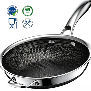 Sartén <span class=keywords><strong>Wok</strong></span> Híbrida Antiadherente, Libre <span class=keywords><strong>de</strong></span> PFOA, <span class=keywords><strong>de</strong></span> Acero Inoxidable, Apta para Lavavajillas/Horno, Funciona con Inducción - Product Image 1