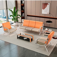 Chaises de salon et de salle d'attente d'aéroport en cuir en forme de L modernes et abordables, canapé-banc de réception de luxe pour hôpital