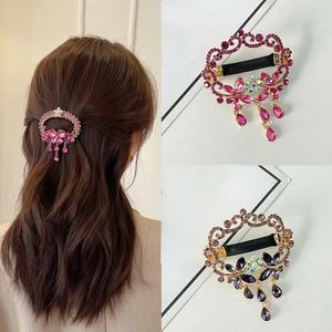 New Design Hollow <b>Spring</b> Hair <b>Clips</b> Retro Alloy Butterfly Tassel Hairpin Colorful Rhinestone Women Hairclip Jewelries - Product Image 3