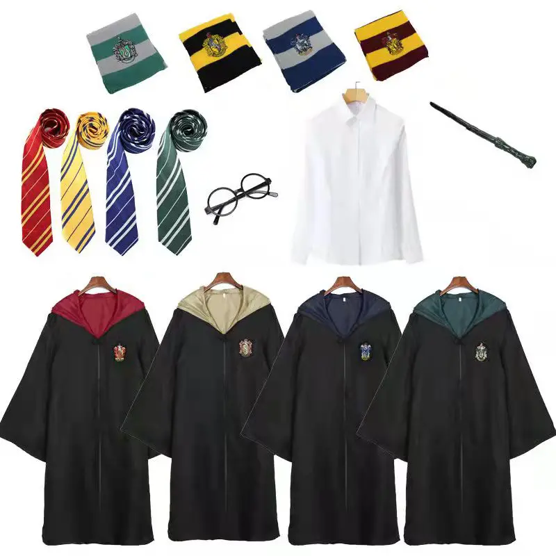 Cheap Harry suit cloak magic robe cosplay Halloween dress up hand performance costume