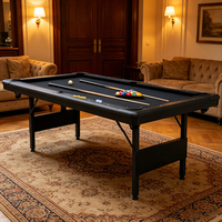 Table de billard pliable S.Q.F 7 pieds, tapis bleu, MDF, table de billard/snooker d'intérieur avec billes et queues pour salle de jeux à domicile