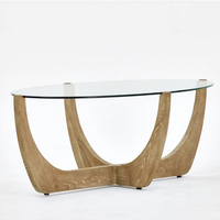 Nouvelle conception Wabi Sabi, table basse en chêne et verre, ensemble de table à manger, table basse antique, meubles bohèmes