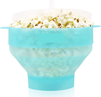 Bol à Popcorn en Silicone avec couvercles, accessoires de cuisine, pour Popcorn Popper micro-ondes bol pliable avec couvercles