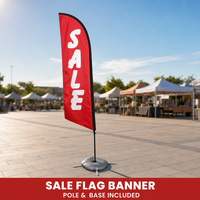 Drapeau publicitaire en plumes avec logo personnalisé et piquet, vente en gros