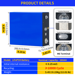 Batteria REPT di Grado A 10000 Cicli 3.2V 280Ah LF280k 320Ah LiFePO4 per Camper Auto da Campeggio Golf Cart e Sistemi di Energia Domestica a 12V 24V 48V - Product Image 3