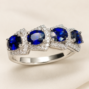 Anello dal Design Blu Klein, Anello Vintage da Donna - Product Image 4