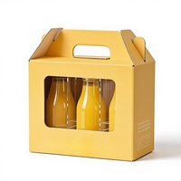 Emballage en carton ondulé pour bouteilles de bière artisanale, personnalisé, avec fenêtre, pour 1, 2 ou 3 bouteilles, boîte cadeau en papier