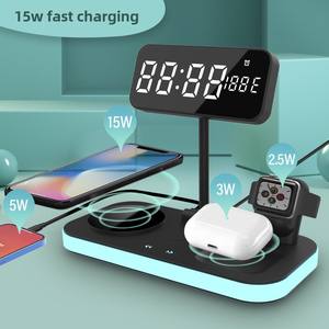 <span class=keywords><strong>Chargeur</strong></span> sans fil multifonctionnel 4-en-1 9V/3A 12V/3A avec veilleuse d'ambiance - Station de charge à <span class=keywords><strong>induction</strong></span> facile <span class=keywords><strong>20W</strong></span> pour plusieurs appareils - Product Image 2