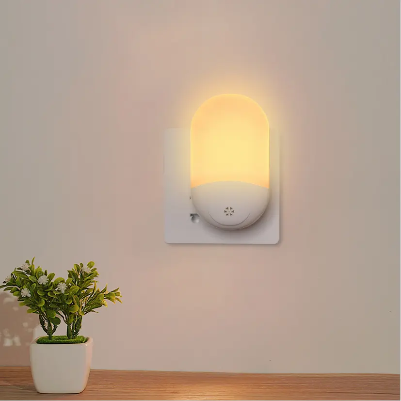 Kids Led Toilet Bedroom Bedside Plug in Wall Sensor Night Lamp Light Automatic LED Energy-saving Smart Huggable Home PC 50 White