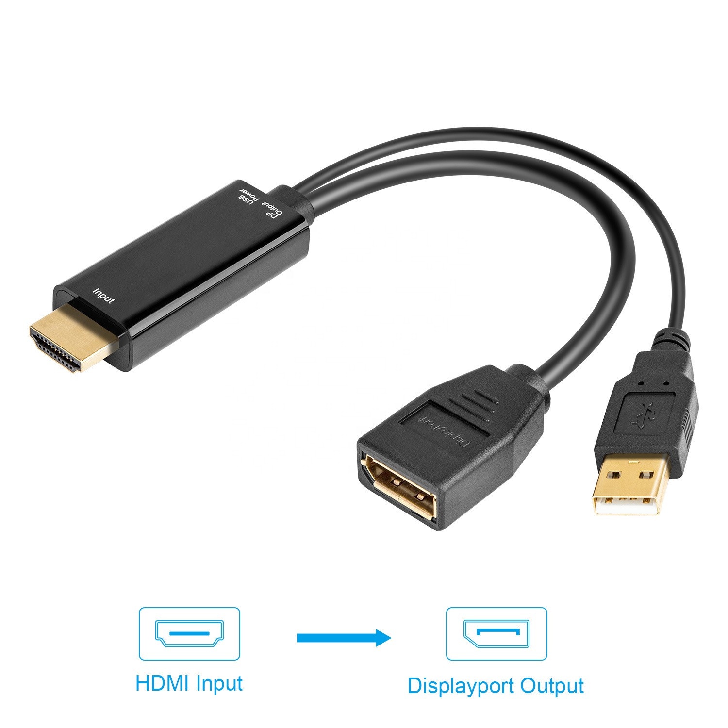 HDMI पुरुष डीपी महिला एडाप्टर के लिए 4K 2K @ 60Hz HDCP2.2 DisplayPort HDMI करने के लिए एडाप्टर के साथ यूएसबी पावर Xbox एक के साथ आज्ञाकारी/PS4/PS5