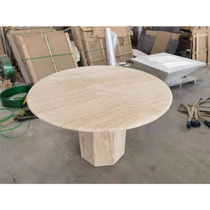 Bàn Ăn Đá Cẩm Thạch La Mã Thiết Kế Lớn Bàn Ăn Trong Nhà Ngoài Trời Hiện Đại Thiết Kế Lớn Hình Bầu Dục Tròn Sang Trọng Travertine <span class=keywords><strong>Marble</strong></span> Bàn Ăn - Product Image 5
