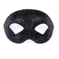 Masque pour les yeux HLC Estro Strass Crystal noir et argent, un accessoire de masque sexy polyvalent pour Halloween et les bals masqués