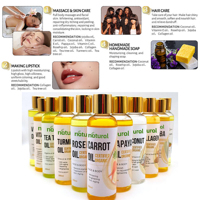 Minyak Pijat Tubuh Vegan Organik Jojoba Kelapa Almond, Minyak Mandi Herbal untuk Kulit Bercahaya, Menutrisi, dan Halus