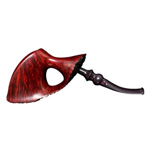Rhubarb Wood Pipe Solid Natural Charm Dark Red Glossy Cumberland Tobacco Pipe Free Type 3mm Filter Men's Smoking Pipe - Product Image 2