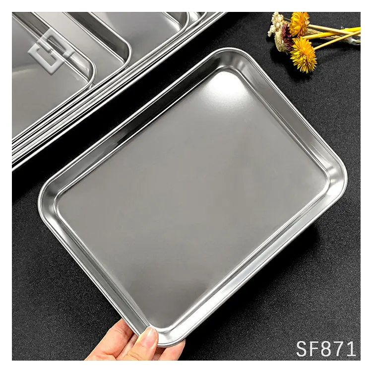 Home Kitchen Use Small Sizes Stainless Steel Baking Sheet Pan Cookie Tray Food Service Trays