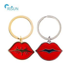 Porte-clés personnalisés mignons et kawaii en émail doux et dur, lèvres rouges <span class=keywords><strong>sexy</strong></span>, porte-clés, pendentif, porte-clés personnalisé avec des lèvres - Product Image 2