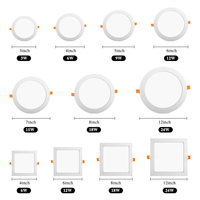 Lampu Panel LED Ultra Tipis 18w 24w Lampu Plafon Tersembunyi Permukaan Bulat Persegi 3w 6w 9w 12w Lampu Panel LED Downlight