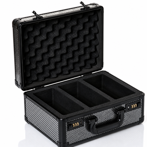 Carbon Fiber Texture Graded Sports PSA <strong>Case</strong> Aluminum Frame Card Slab Storage <strong>Case</strong> with 3 Row for PSA/BGS - Product Image 3